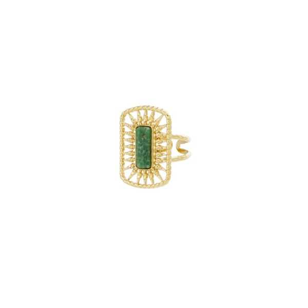 Γυναικείο Δακτυλίδι από Ατσάλι 18253042 Πράσινο