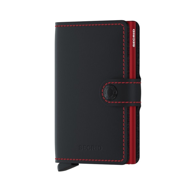 Secrid Δερμάτινο Πορτοφόλι Καρτών Miniwallet Matte Black-Red